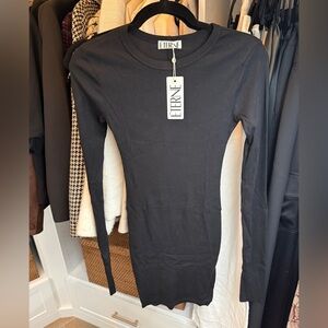 Eterne Classic Black Ribbed mini dress